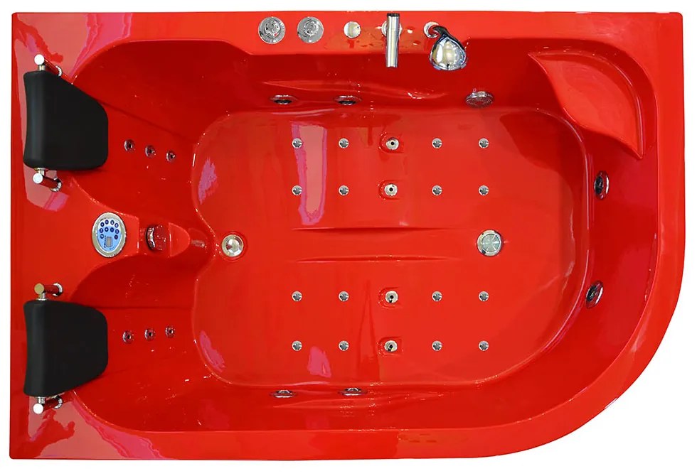M-SPA - Ľavá kúpeľňová vaňa SPA TURBO s hydromasážou 180 x 120 x 54 cm