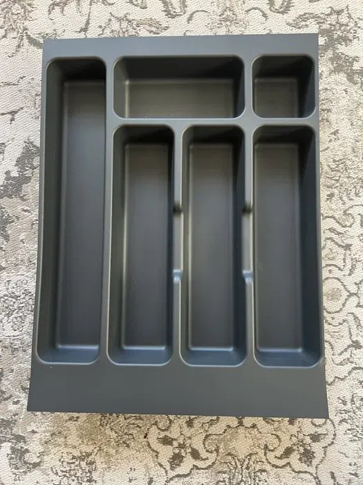 Vložka / príborník do 40 cm zásuvky - CUTLERY sivý plast 30 x 46 cm