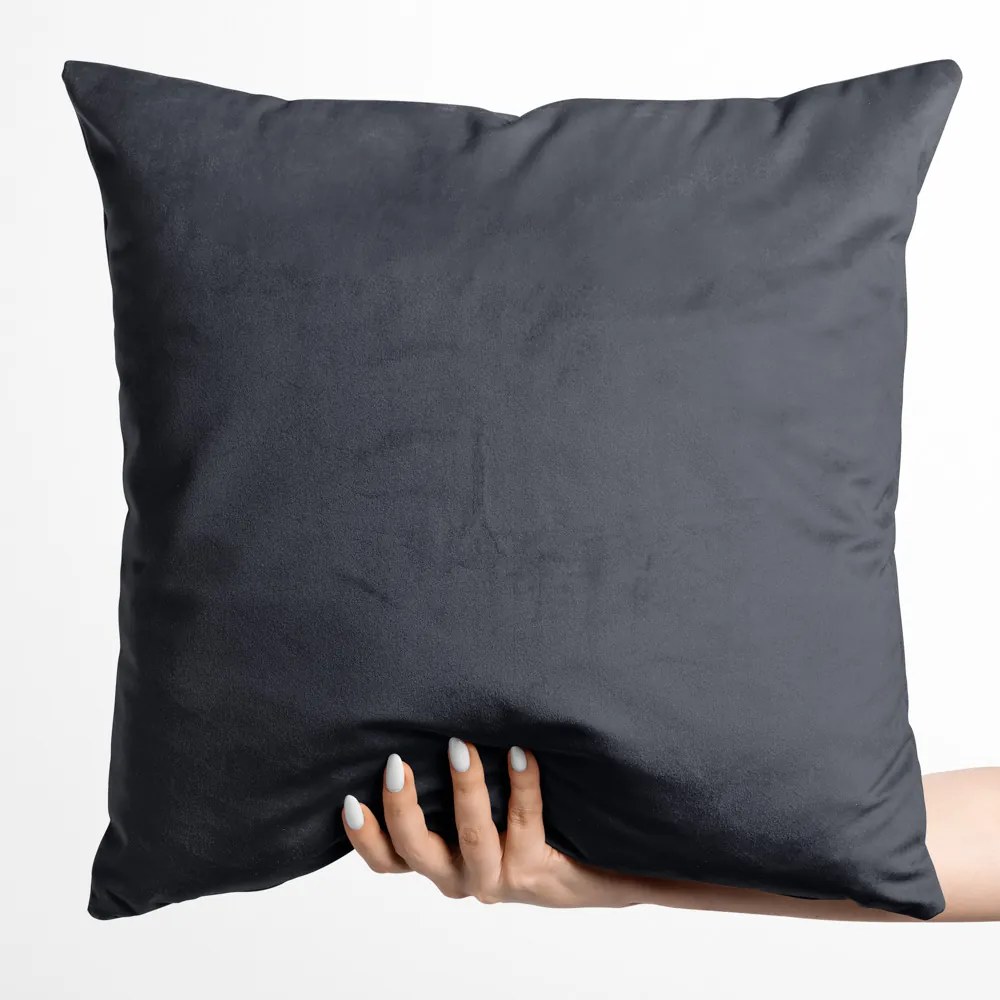 Biante Zamatová obliečka na vankúš Velvet Prémium SVP-004 Antracitovo sivá 50 x 70 cm