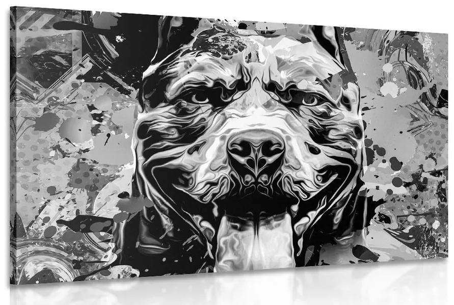 Obraz ilustrácia psa v čiernobielom prevedení - 60x40