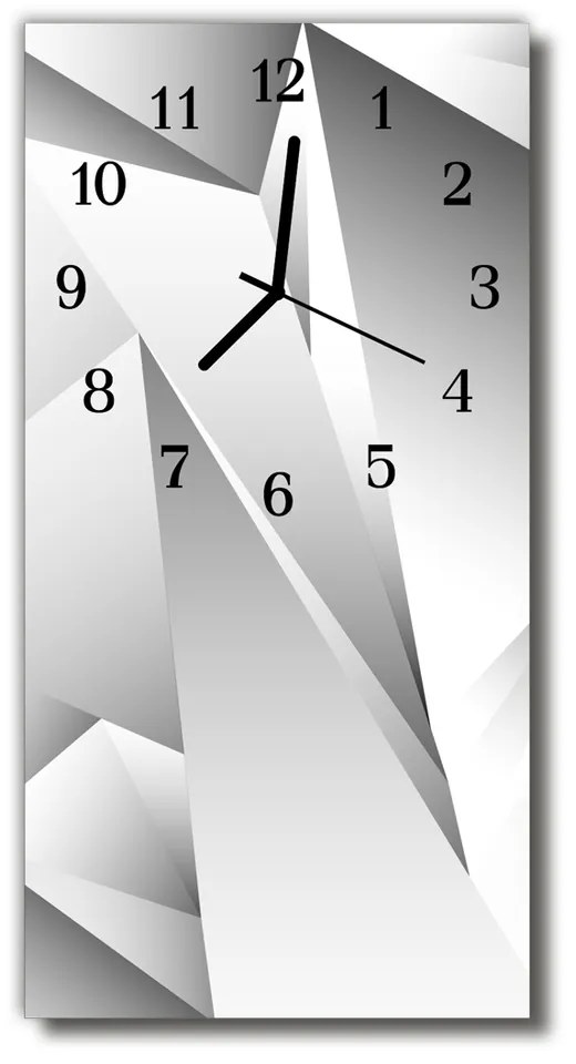 Sklenené hodiny vertikálne Umenie 3d biela grafika 30x60 cm