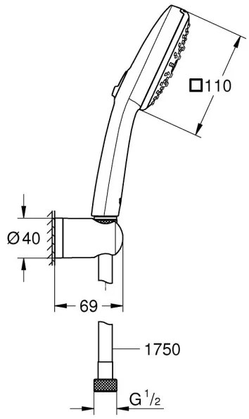 GROHE 26176001 - Sprchová súprava VITALIO COMFORT 110 110 mm lesklý chróm