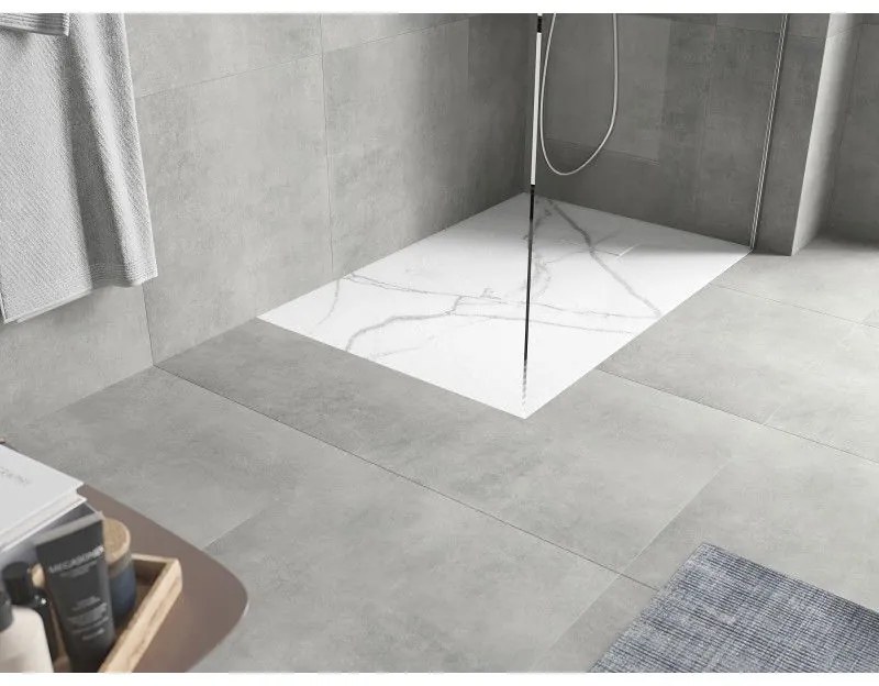 Mexen Hugo, obdĺžniková sprchová vanička SMC 120 x 80 cm, biely kameň, 42158012