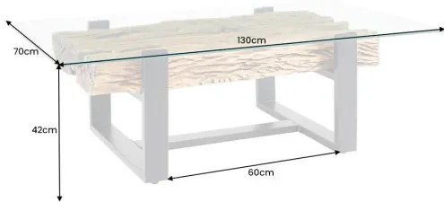 Konferenčný stôl Barracuda 43344 130x70cm Drevo Teak  - Komfort-nábytok