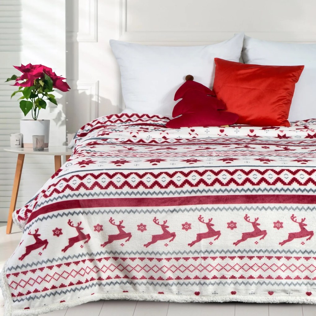 VIANOČNÁ DEKA SCANDINAVIA 150X200 CM VZOROVANÁ