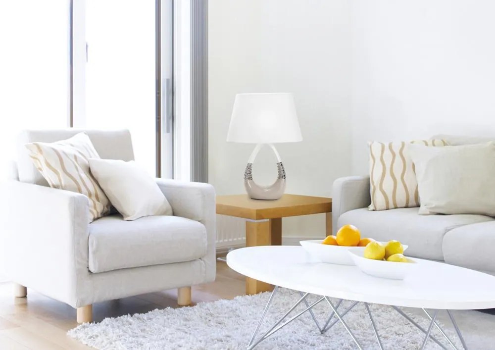 Candellux ROMANO Stolná lampa 1X60W E27 beige and white 41-79954