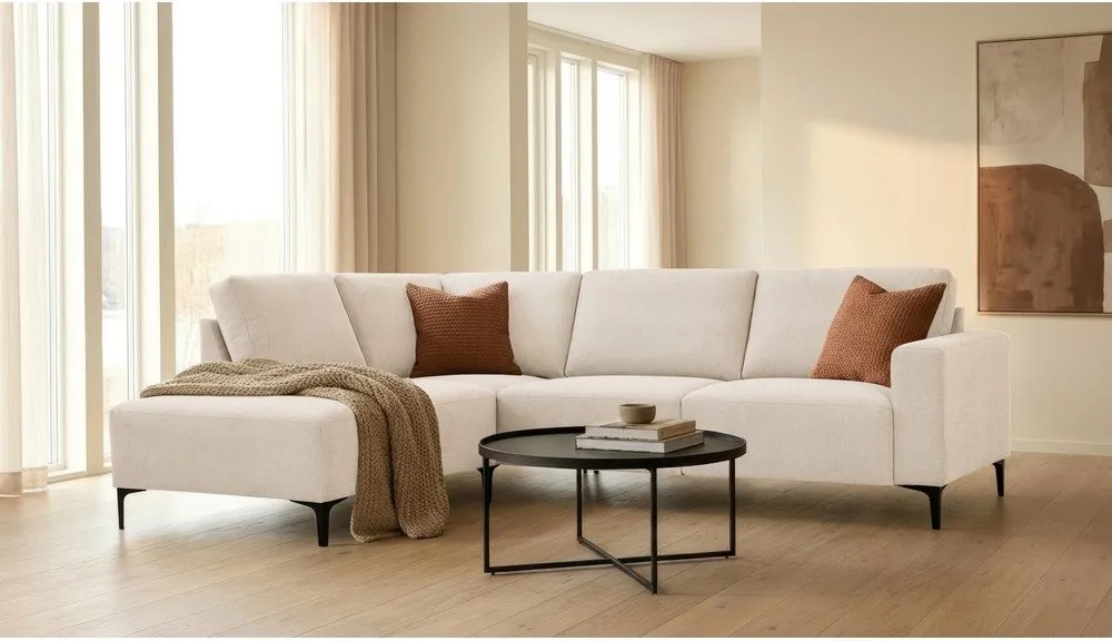 Béžová ženilková rohová pohovka (ľavý roh/do L) Fabian – Scandic