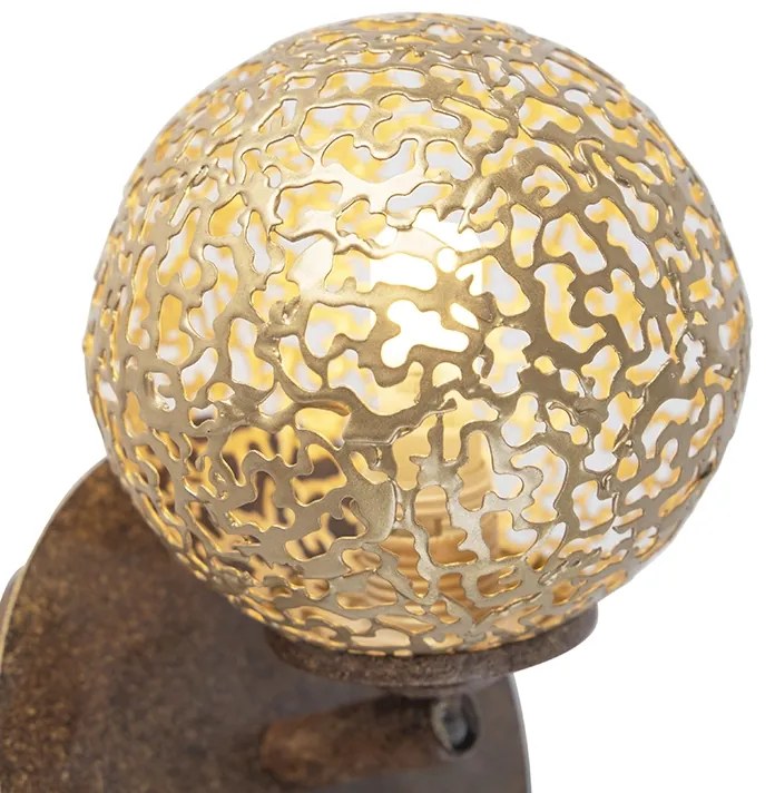 Nástenná lampa hrdzavohnedá nastaviteľná so spínačom - Kreta