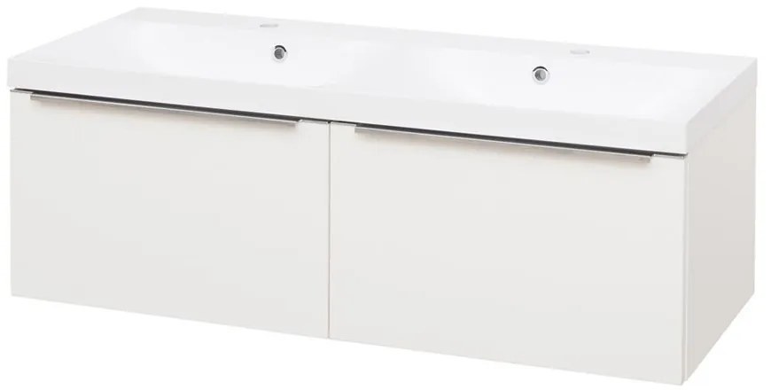 Mereo Mereo, Mailo, kúpeľňová skrinka s umývadlom z liateho mramoru 121 cm, chrómové madlo, MER-CN518M