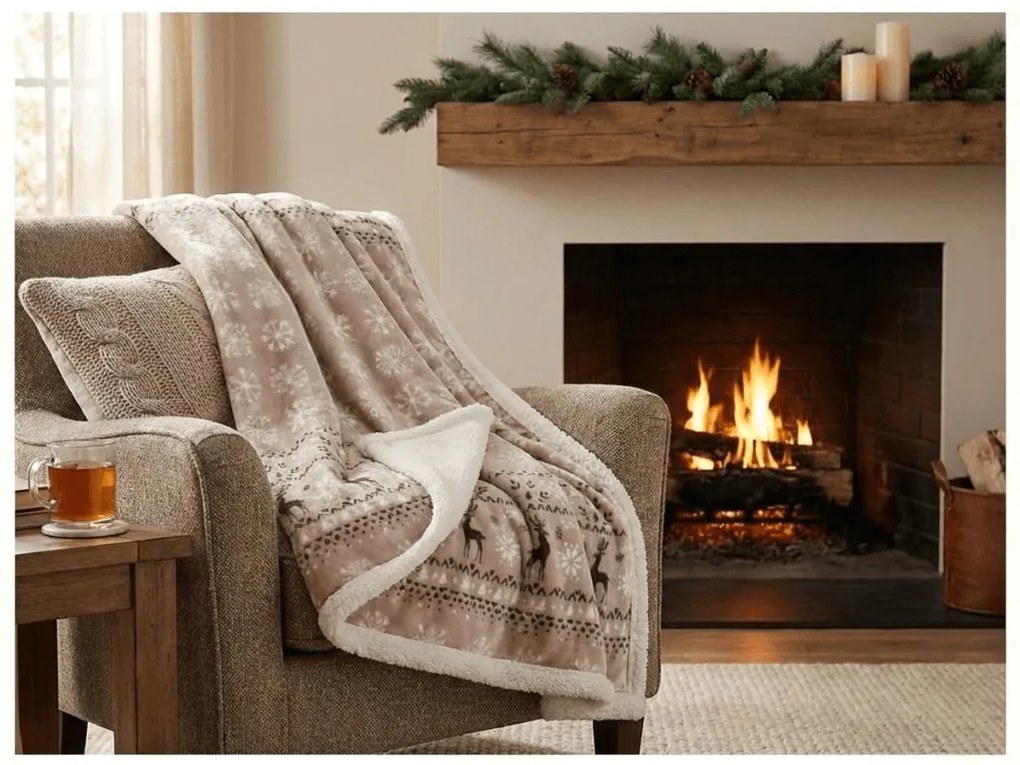 Baránková deka z mikroplyšu BUFFALO NORDIC sivá Rozmer: 150 x 200 cm