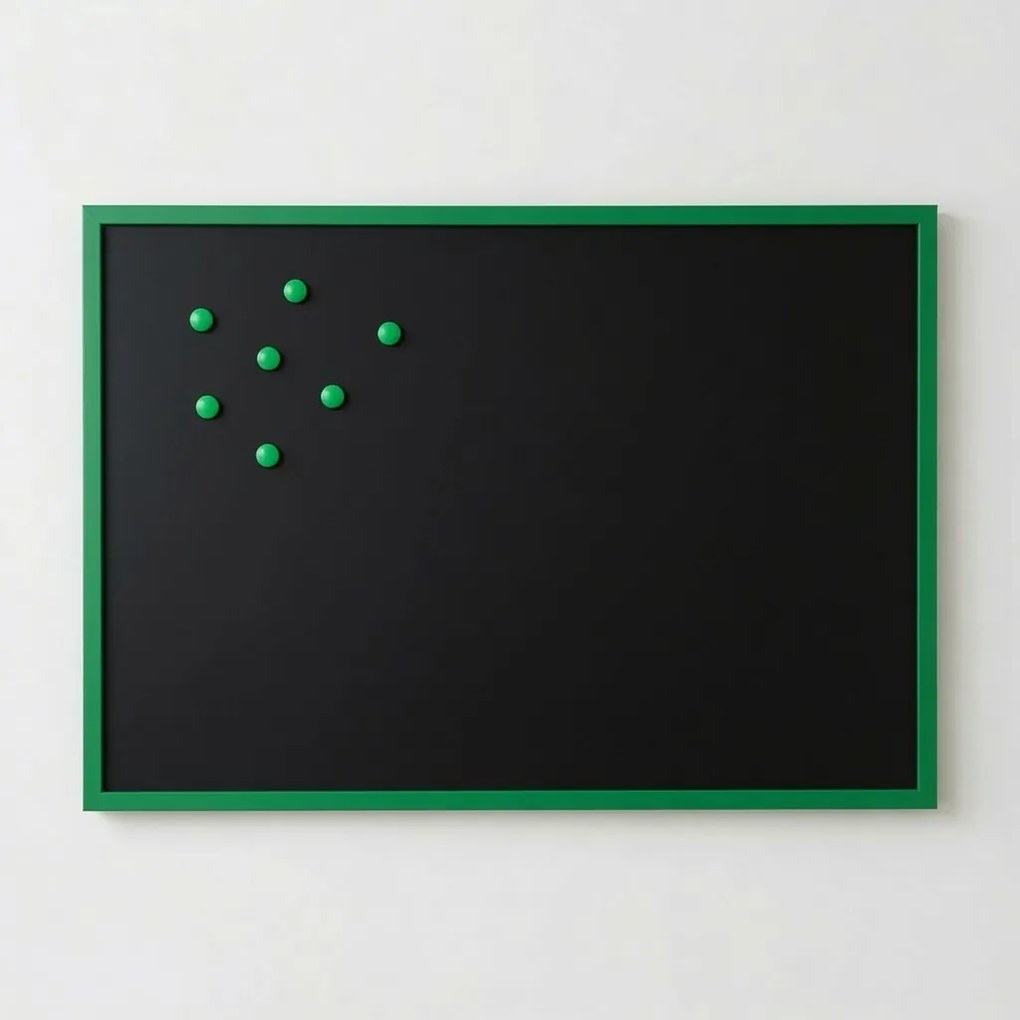 Toptabule.sk Čierna magnetická popisná tabuľa v zelenom drevenom ráme COLOR 120x90 cm