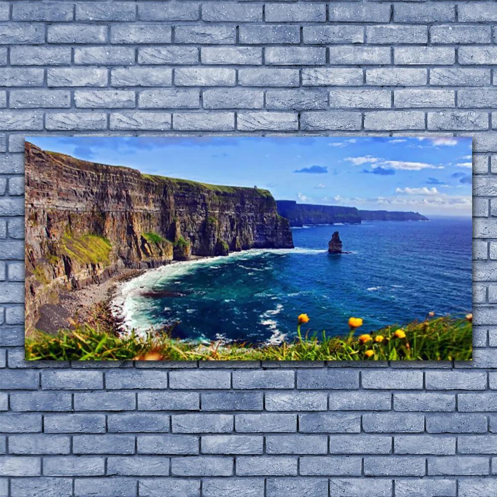 Obraz na akrylátovom skle Záliv skaly more krajina 120x60 cm