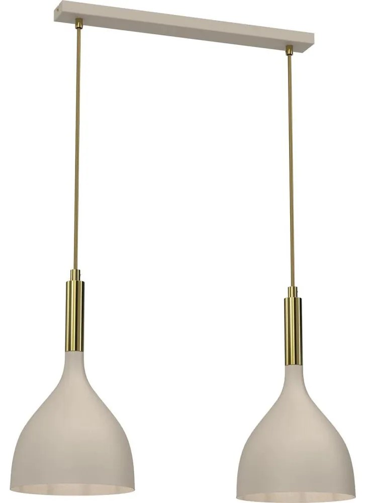 Luster na lanku NOAK 2xE27/15W/230V béžová/zlatá
