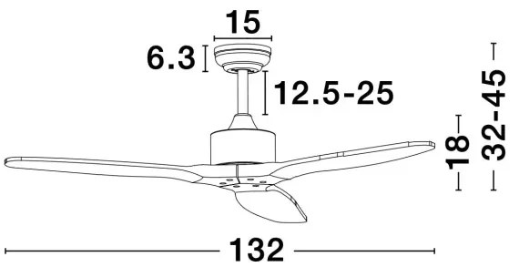 Stropný ventilátor Vento s diaľkovým ovládaním
