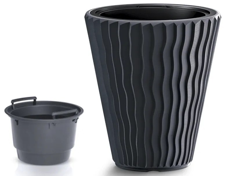 Plastový kvetináč DBSP350 34,9 cm - antracit