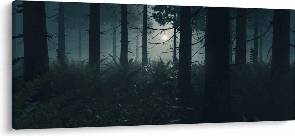 Obraz - Paprade v mesačnom svite (120x50 cm)
