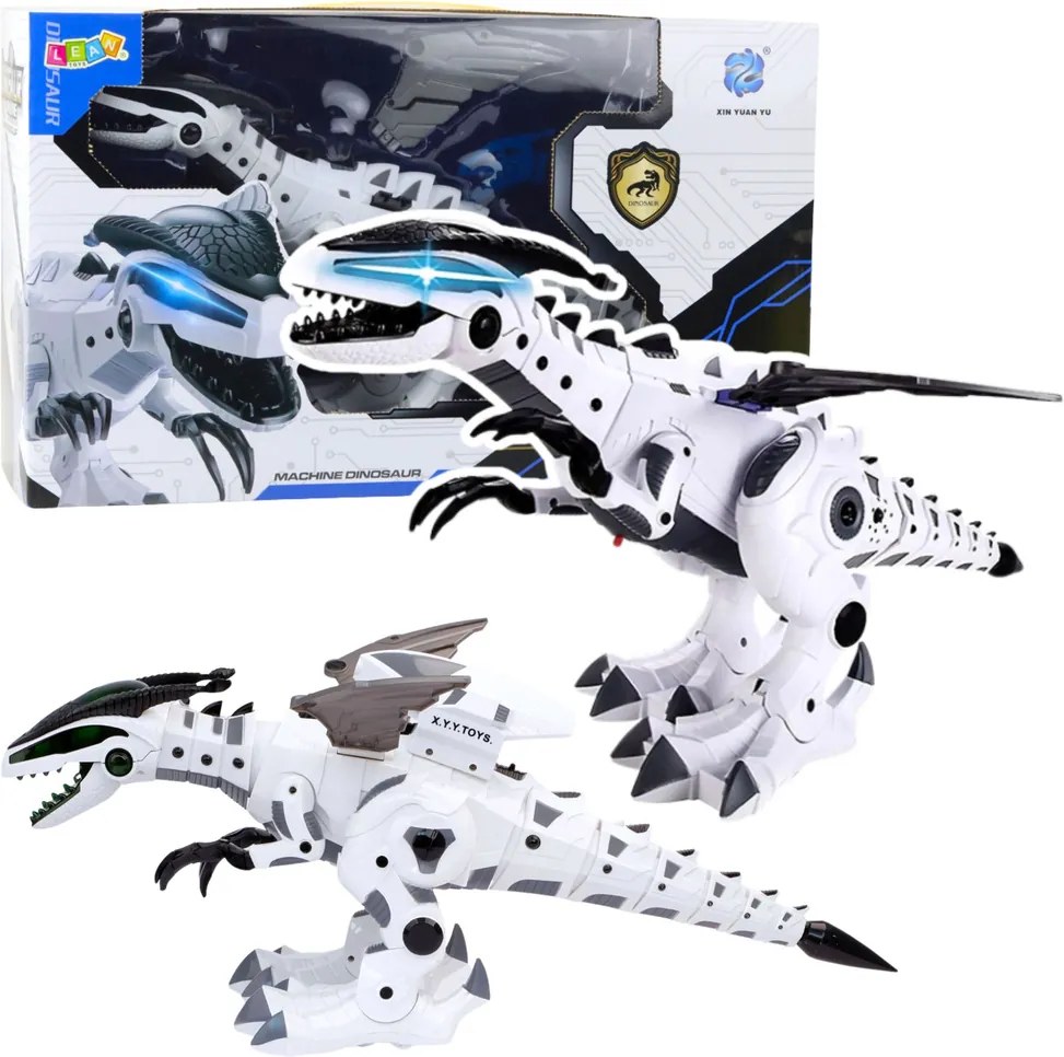 LEAN Toys Robot s dinosaurími krídlami napájaný z batérií Pohybuje sa Svetlá Zvuky