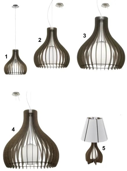 Eglo 96259 - Luster TINDORI 1xE27/60W/230V