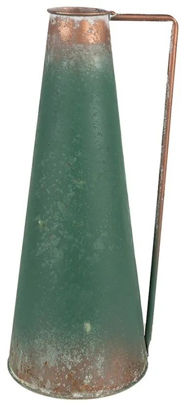 Zelený antik plechový dekoračný džbán - 14*12*31 cm