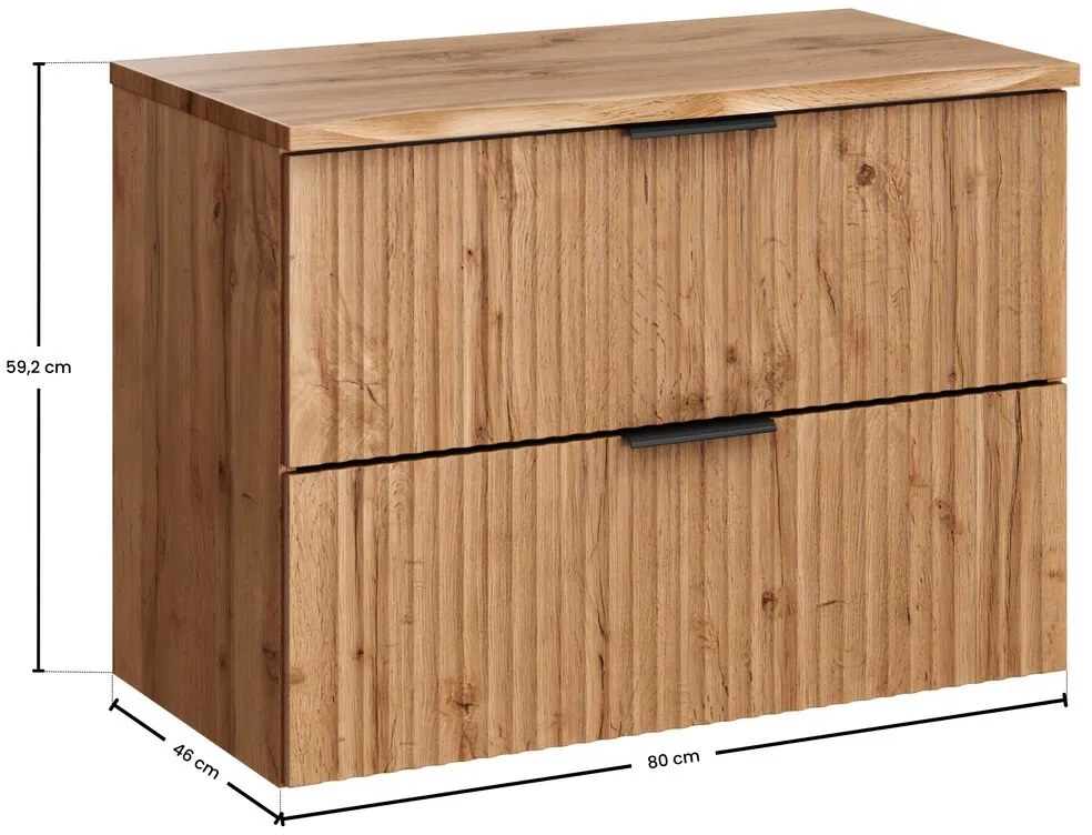Závěsná skříňka Casad Nature s deskou 80 cm dub wotan