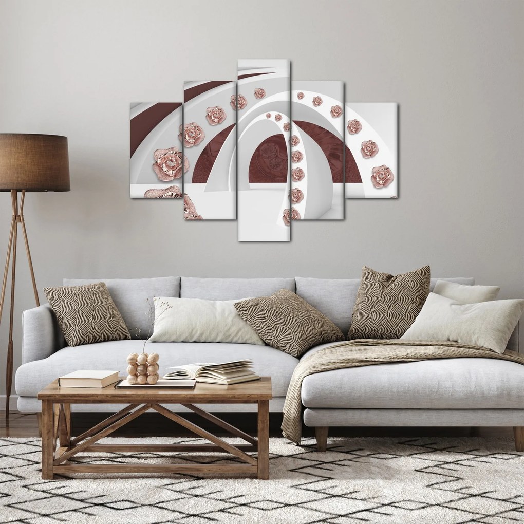Obraz - 3D oblúky s kvetmi (150x105 cm)