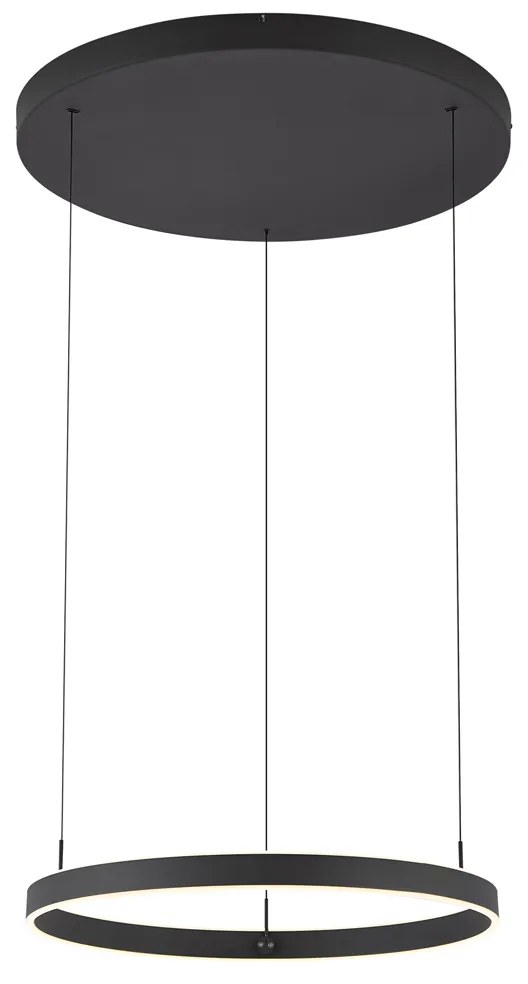 Dizajnové závesné svietidlo čierne s 3-stupňovým stmievaním - Titmus