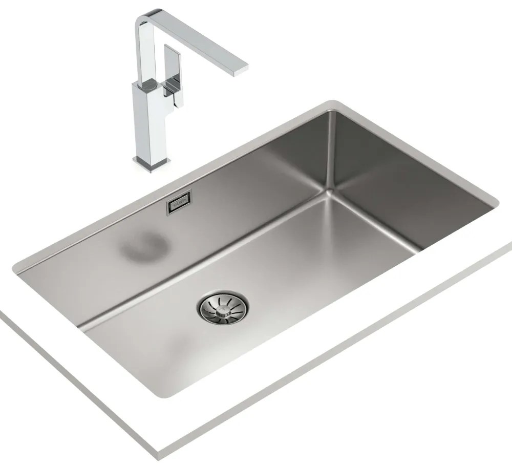 TEKA Be Linea RS15 71.40 nerezový drez, spodná montáž, 750 x 440 mm, oceľ nerezová leštená s povrchom PureClean, 115000066