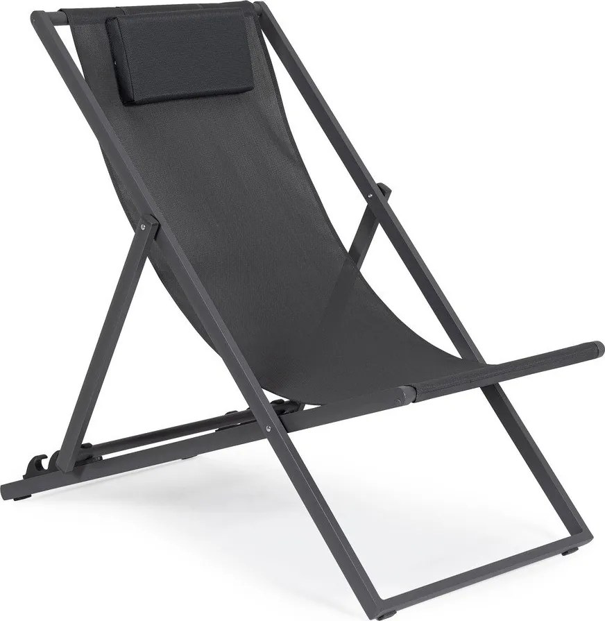 Antracitové kovové záhradné ležadlo Taylor – Bizzotto