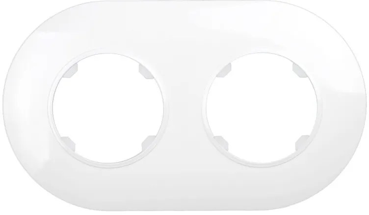 Elhard Okrúhly dvojitý rámček Rondo, biely RD3002W