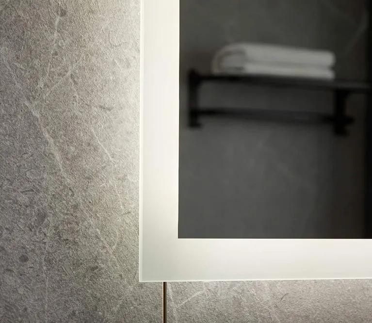 AQUAMARIN Kúpeľňové zrkadlo s LED osvetlením, 100 x 80 cm