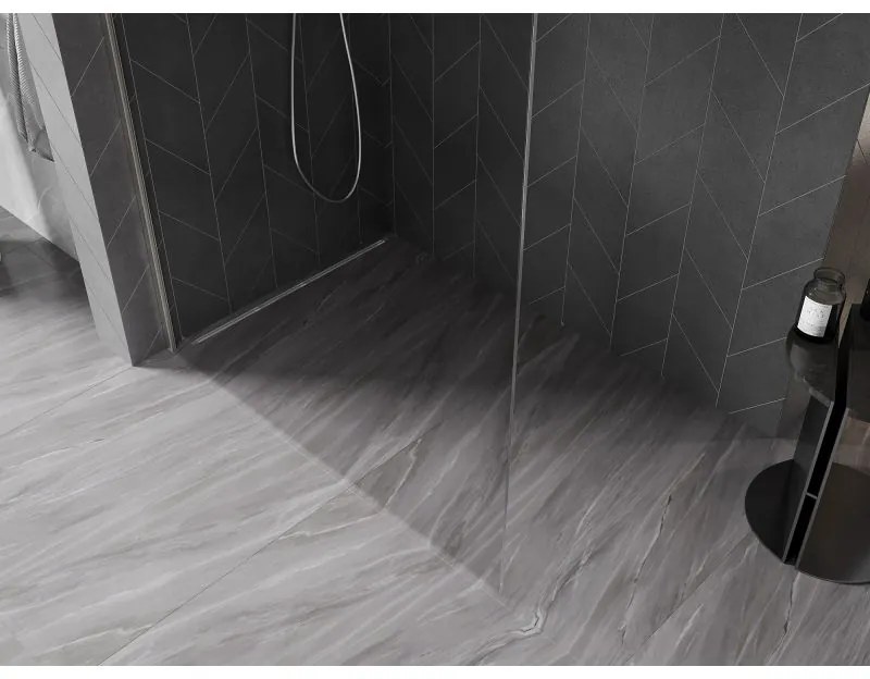 Mexen Kioto-X, sprchová zástena 140 x 200 cm, 10mm číre sklo, oceľový profil, 800-140-101-97-00-X