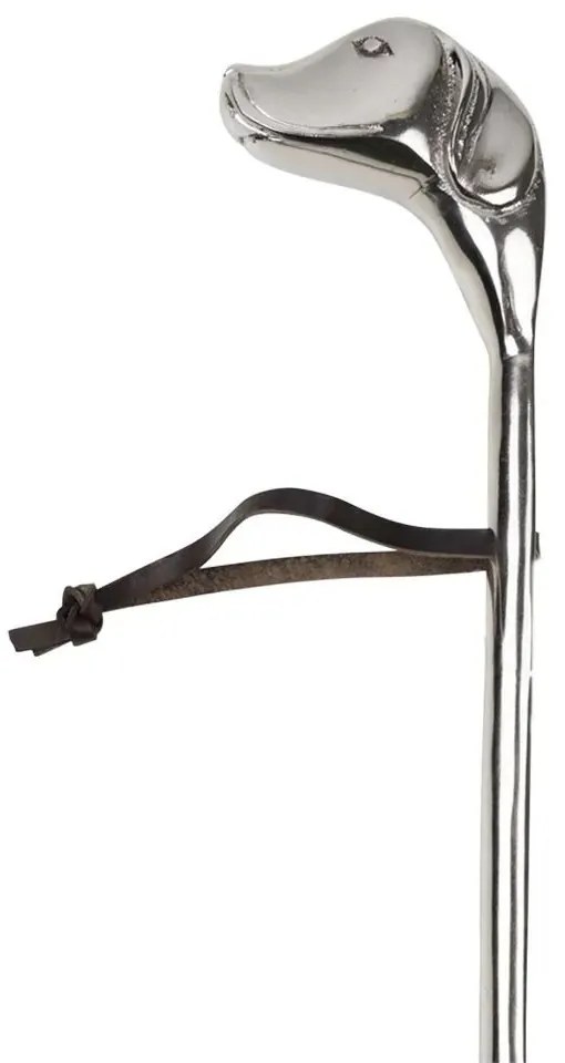 Strieborná kovová lyžica na obúvanie jazvečík Dachshund - 50cm