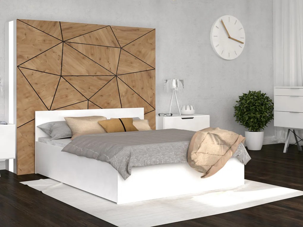 Manželská posteľ Dolly s úložným priestorom - biela Rozmer: 160x200