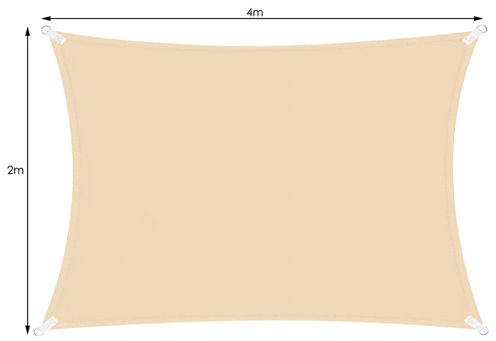 PreHouse Tieniaca plachta obdĺžnik 400x200cm - béžová