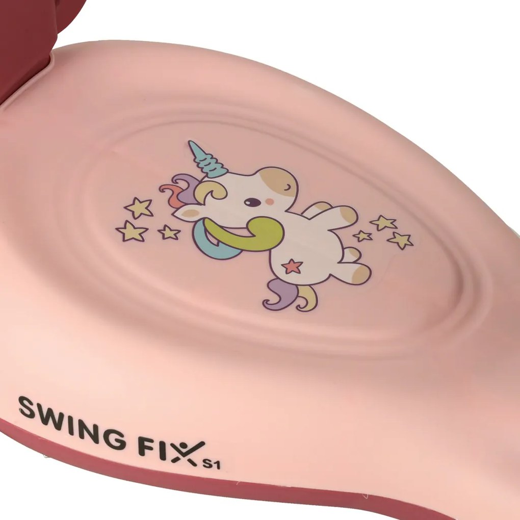 KIK LED Swing FIX S1 gravitačná kolobežka s rúčkou, ružová