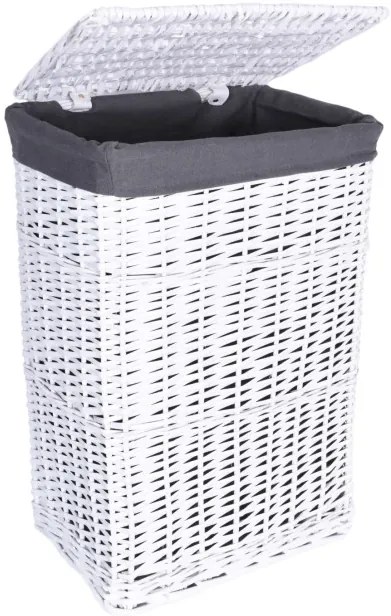 Prútený kôš na bielizeň 114 l biely / sivý