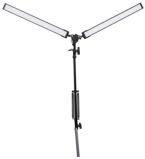 Stolná lampa Platinet Flexy 20 W, 2 ramená + klip, čierna