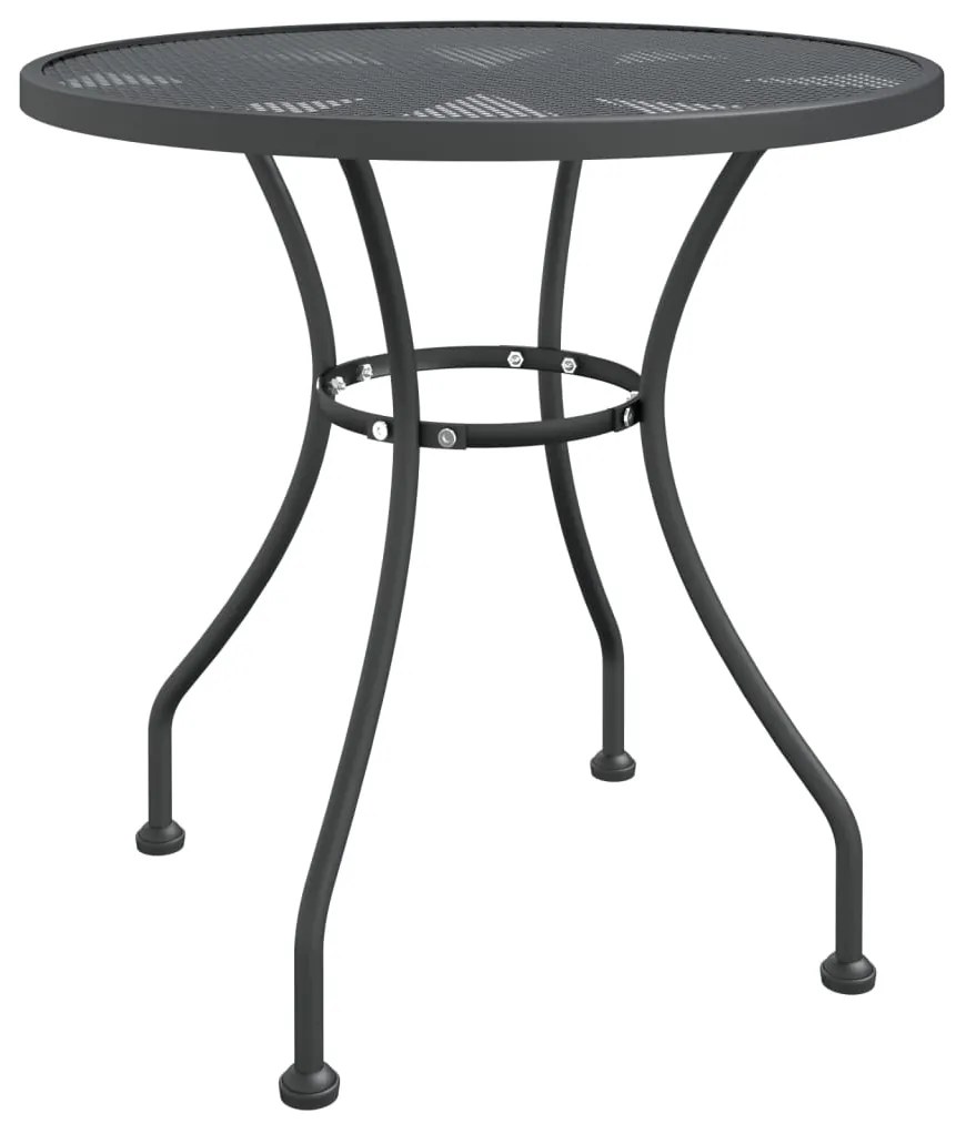 vidaXL Záhradný stôl Ø80x72 cm sieťovina z expandovaného kovu antracit