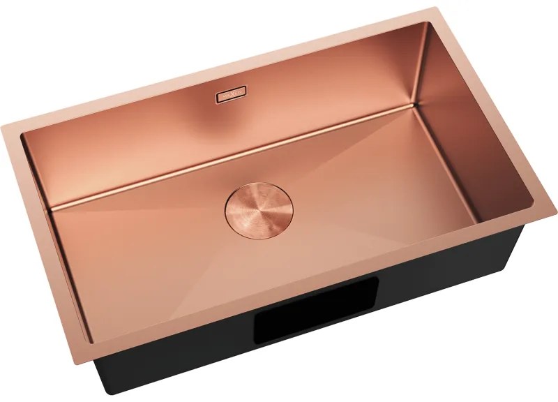 Mexen Trixo, 1-komorový nerezový drez 750 x 440 mm, brúsená meď, 6415751000-65