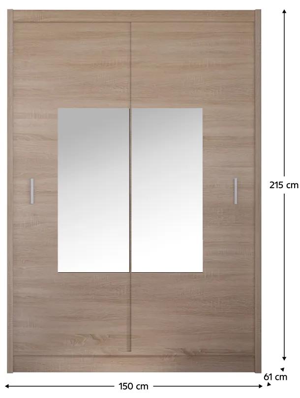 Kondela Skriňa s posuvnými dverami, dub sonoma, 150x215, MADRYT