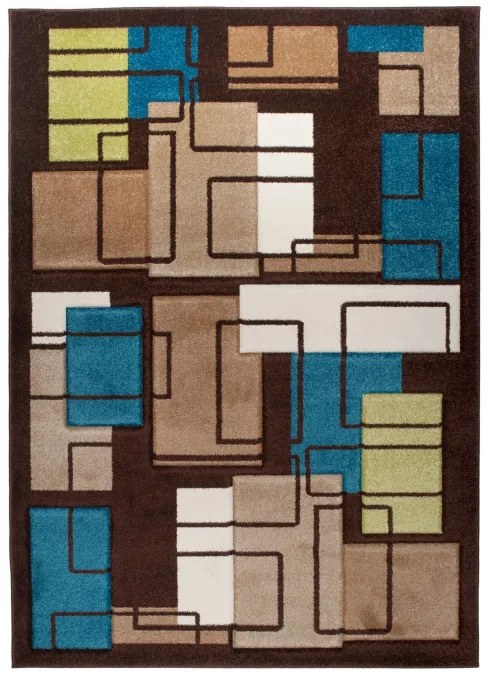 Koberec Sumatra C236A Abstract Rectangle 3D hnedý, béžový