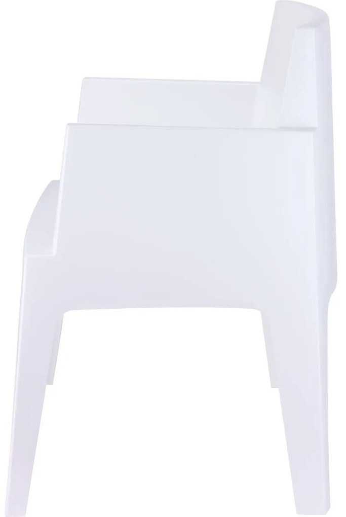 BOX záhradné kreslo s podrúčkami white