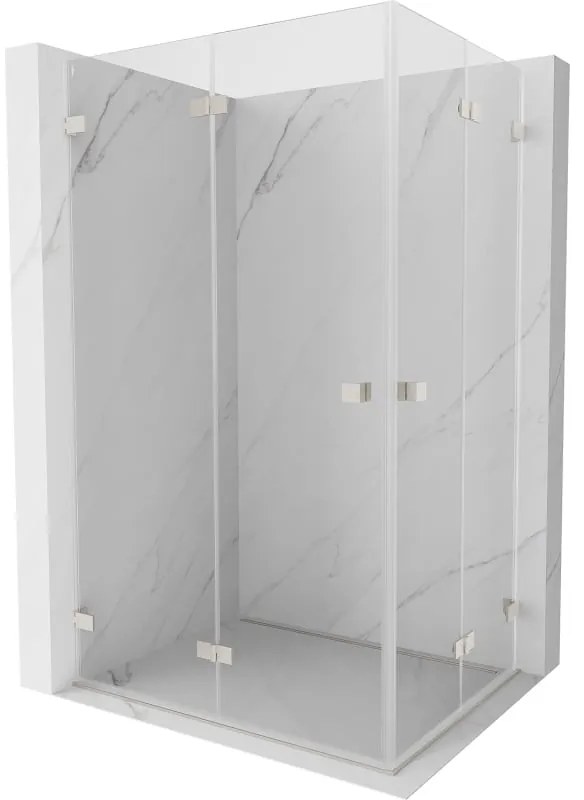 Mexen Lunar-F Duo, skladací sprchový kút 85 x 75 cm, 8mm číre sklo, oceľový profil, 836-085L-075P-97-00