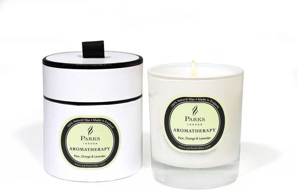 Sviečka s vôňou hrušky, pomaranča a levandule Parks Candles London Aromatherapy, 50 hodín horenia