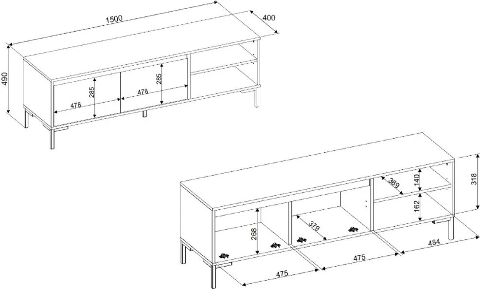 TV skrinka Korsika, dub artisan