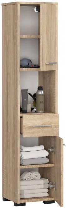 Kúpeľňová skrinka FIN 30 2D 1SZ 1W 140 cm sonoma