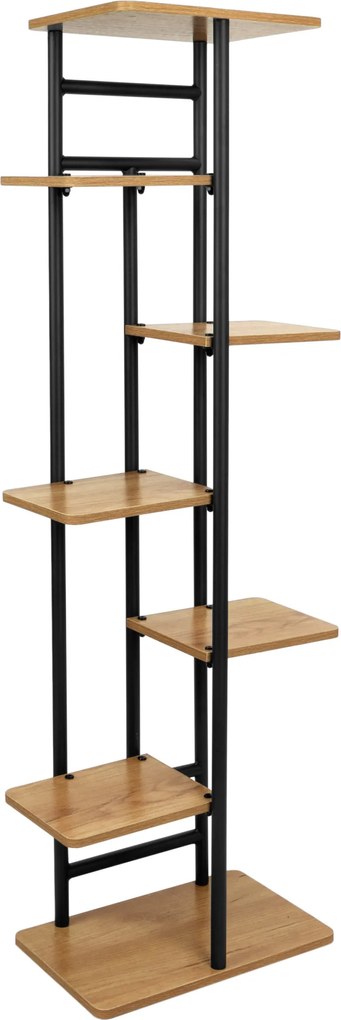 Stojan na květiny BASTIAN grafitový/dub craft