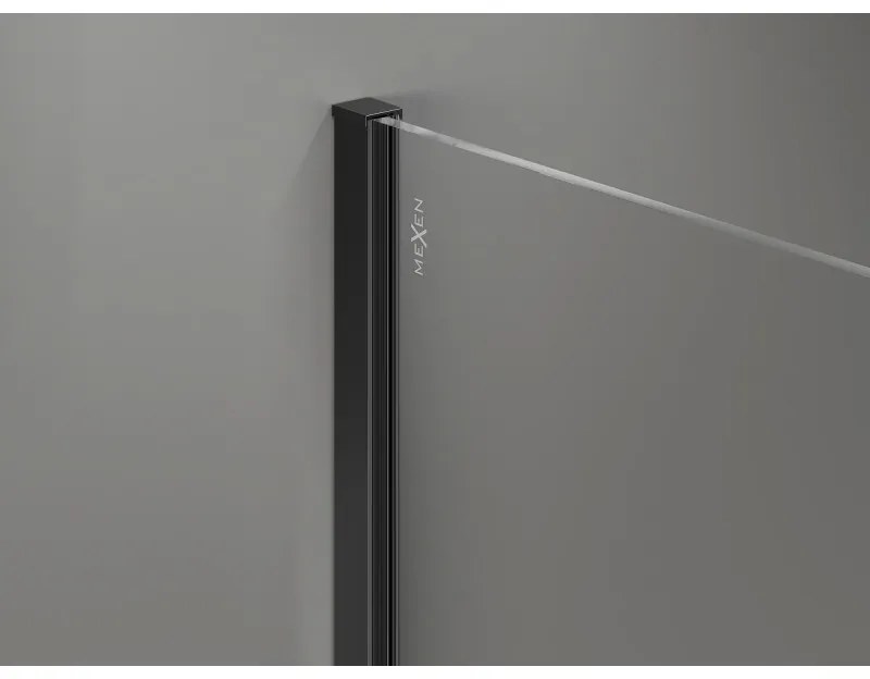 Mexen Kioto-X, sprchová zástena 150 x 200 cm, 10mm číre sklo, čierny profil, 800-150-101-70-00-X