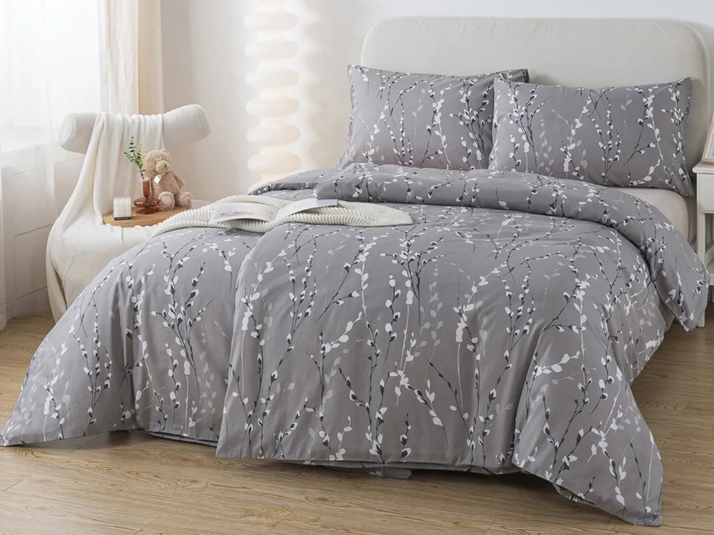 XPOSE® Predĺžené bavlnené obliečky BAHNIATKA - sivé