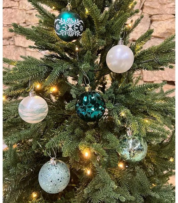 DECOLED Plastové ozdoby, d. 6 cm, 50 ks, zelené